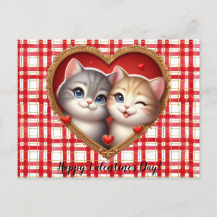 Valentinstag-Katzengrußkarte Postkarte