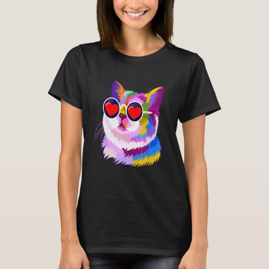Valentinstag-Katzenherzen Süß T-Shirt (Vorderseite)