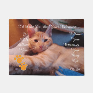 Valentinstag Katzenpfotenabdruck Humor Katzenfoto Fußmatte
