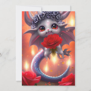 Valentinstag Kawaii Dragon Feiertagskarte