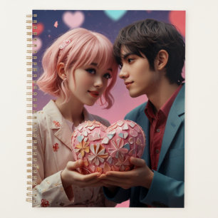 Valentinstag kawaii Liebes Champagner, Herzen Planer