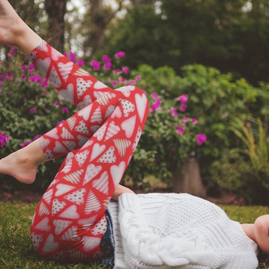 Valentinstag Keks Herz Wasserfarbe Leggings