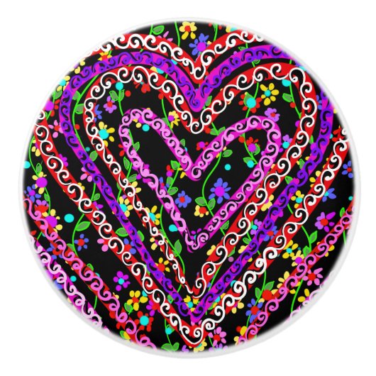 Valentinstag Keramikknauf (Vorderseite)