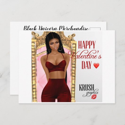 Valentinstag Kesha Postkarte (Vorne/Hinten)