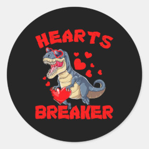 Valentinstag Kinder Dinosaurier T Rex Liebhaber He Runder Aufkleber