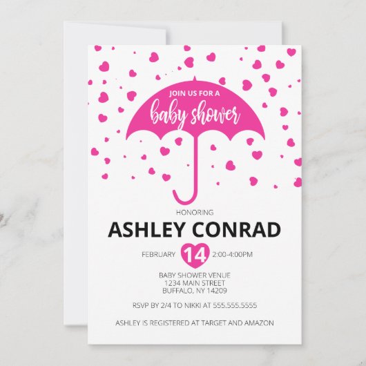 Valentinstag Kinderdusche Einladung (Vorderseite)