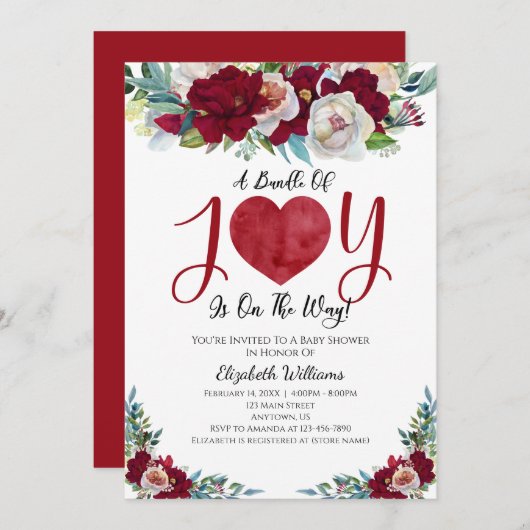 Valentinstag Kinderdusche Einladung (Vorne/Hinten)