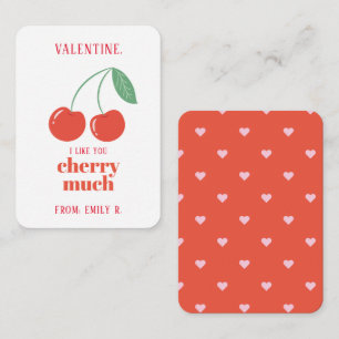 Valentinstag-Kirschenkarte im Unterricht Mitteilungskarte