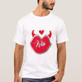 Valentinstag Kiss Design T-Shirt (Vorderseite)
