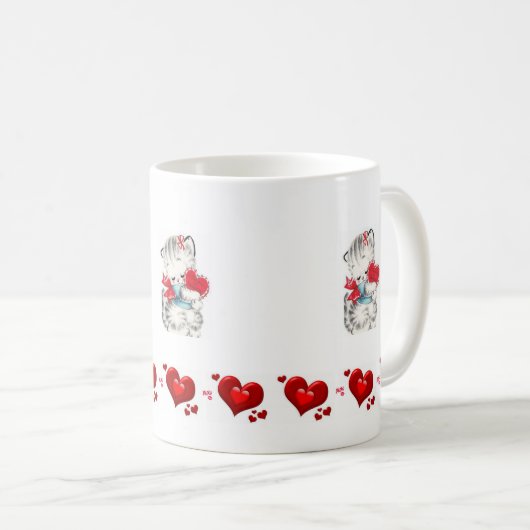 Valentinstag Kitten Tasse (VorderseiteRechts)