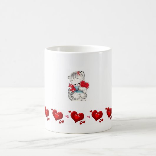 Valentinstag Kitten Tasse (Mittel)