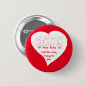 Valentinstag Kitten - Un Deux Trois Cat Button (Vorne & Hinten)