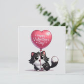 Valentinstag Kittern Feiertagskarte (Stehend Vorderseite)