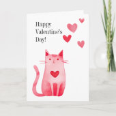 Valentinstag Kitty Cat Karte (Vorderseite)