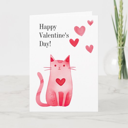 Valentinstag Kitty Cat Karte (Vorderseite)
