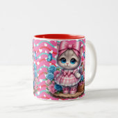 Valentinstag-Kitty Zweifarbige Tasse (VorderseiteRechts)