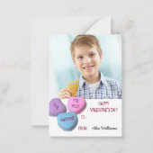 Valentinstag Klassenzimmer Boy Custom Foto Mitteilungskarte (Vorderseite)