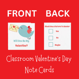 Valentinstag Klassenzimmer Kleine Birdie Liebe Mitteilungskarte