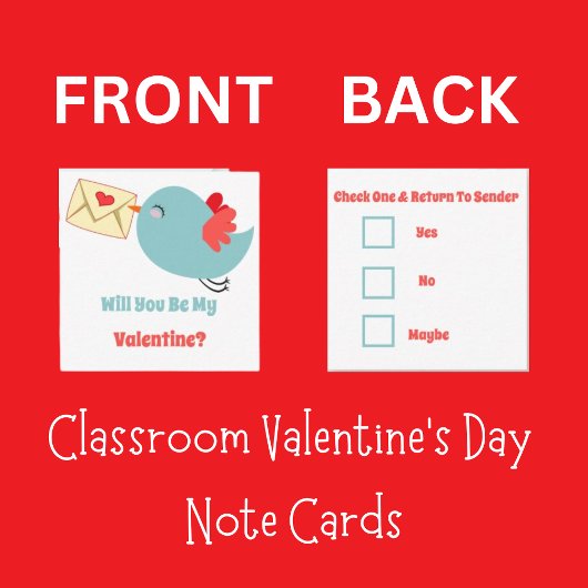 Valentinstag Klassenzimmer Kleine Birdie Liebe Mitteilungskarte