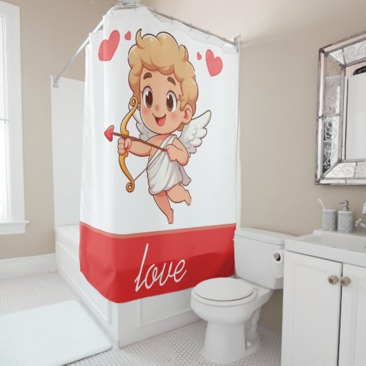 Valentinstag Klassiker/Vintager Cupid Duschvorhang (Beispiel)