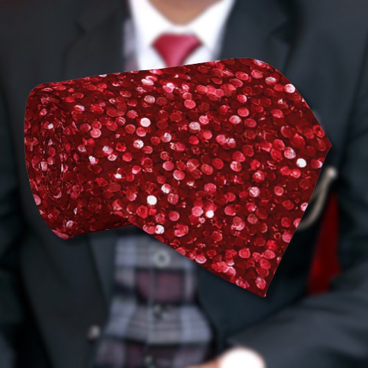 Valentinstag Klassisch Trendiges rotes Glitter Krawatte