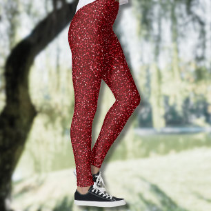 Valentinstag Klassisch Trendiges rotes Glitter Leggings