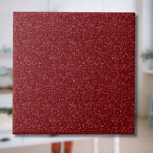 Valentinstag Klassisches Trendiges Rot Glitter Fliese