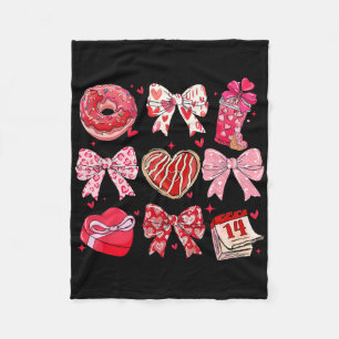 Valentinstag Kokette Schleife Candy Donut Schokola Fleecedecke