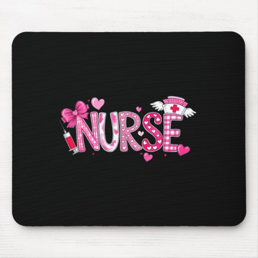 Valentinstag-Krankenschwester Grafik Nk Muster Für Mousepad (Vorne)