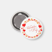 Valentinstag-Kreisdesign-25695 Magnet (Vorderseite/Rückseite)