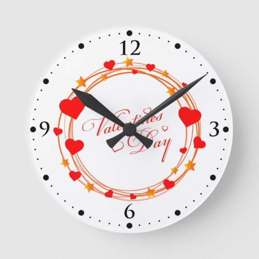 Valentinstag-Kreisdesign-25695 Runde Wanduhr (Vorderseite)