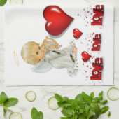 Valentinstag Küchenhandtuch, Angel Geschirrtuch (Gefaltet)