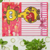 Valentinstag Küchenhandtuch, Giraffe Geschirrtuch (Gefaltet)