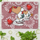 Valentinstag Küchenhandtuch, Hühnchen Geschirrtuch (Gefaltet)