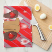 Valentinstag Küchenhandtuch, Hund Geschirrtuch (Viertel Falte)