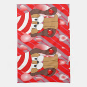 Valentinstag Küchenhandtuch, Hund Geschirrtuch (Vertikal)