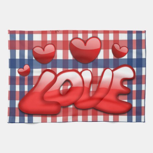 Valentinstag Küchenhandtuch, Liebe Geschirrtuch (Horizontal)