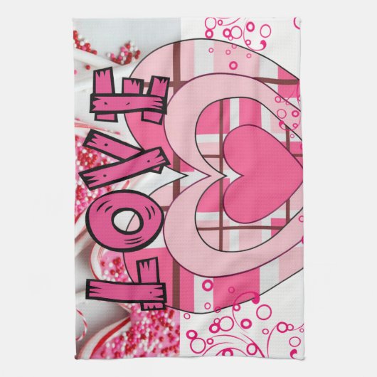 Valentinstag Küchenhandtuch, Liebe Geschirrtuch (Vertikal)