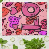 Valentinstag Küchenhandtuch, Liebe Geschirrtuch (Gefaltet)