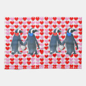 Valentinstag Küchenhandtuch, Pinguin Geschirrtuch (Horizontal)