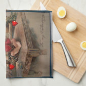 Valentinstag Küchenhandtuch, Vintag Geschirrtuch (Viertel Falte)