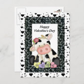 Valentinstag Kuh Postkarte (Vorne/Hinten)