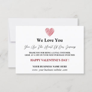 Valentinstag Kundenempfehlung Dankeskarte