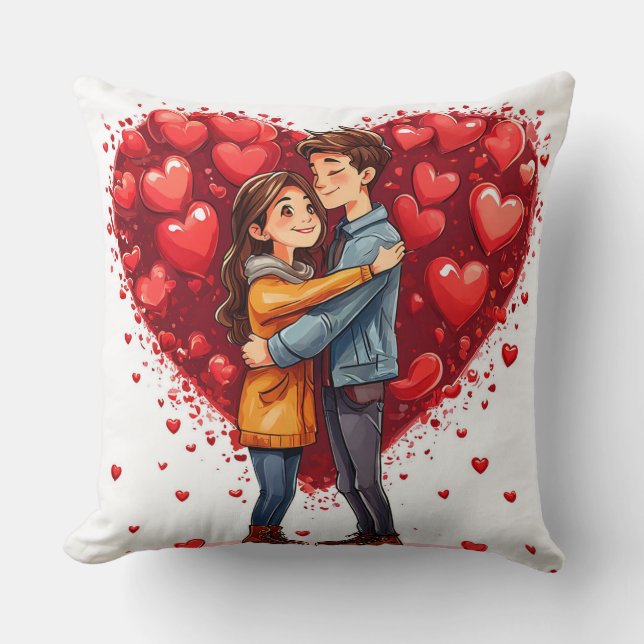 Valentinstag Kunst Kissen (Vorderseite)