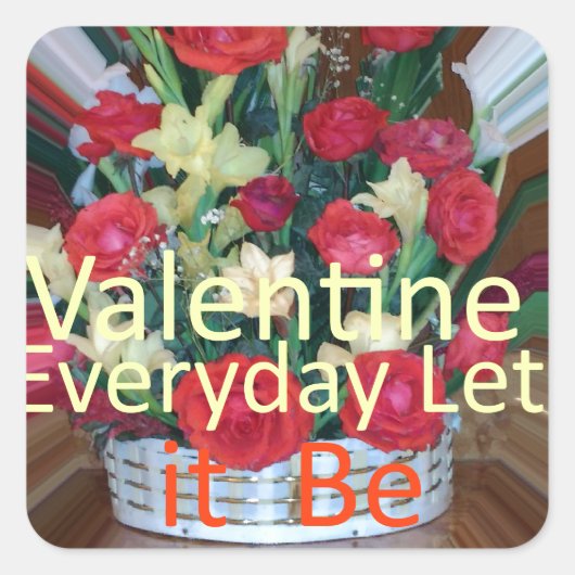Valentinstag Kunst Print Quadratischer Aufkleber (Vorderseite)