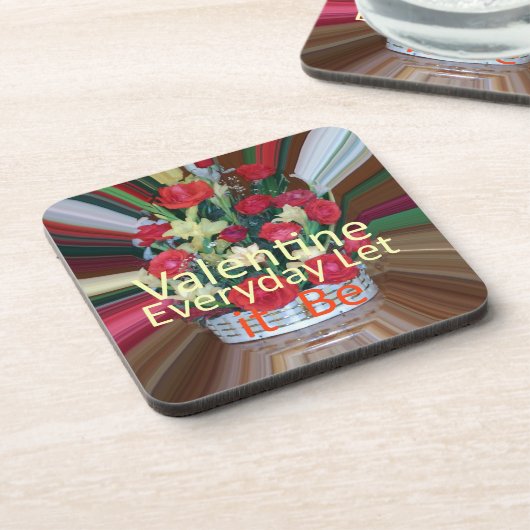 Valentinstag Kunst Print Untersetzer (Linke Seite)