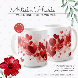 Valentinstag Künstlerische Herzen Keramik-Kaffeeta Kaffeetasse