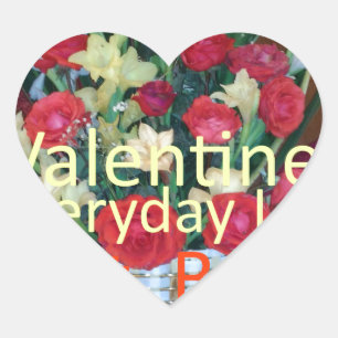 Valentinstag-Kunstposter Herz-Aufkleber
