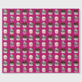 Valentinstag Kupcake Wrapping Paper Geschenkpapier (Flach)