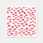 Valentinstag Küsse Lippen Herzen Muster Serviette (Vorderseite)